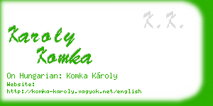 karoly komka business card